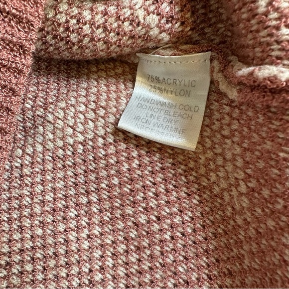 Newbury Kustom Womens M Oversized Pink Tan Star Pullover Sweater Medium Weight - Picture 7 of 11